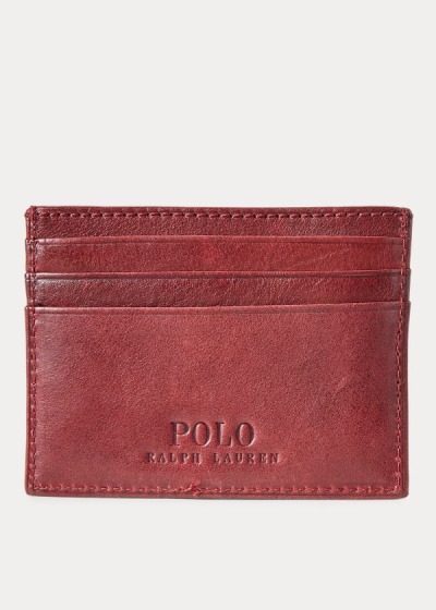 Porta Tarjetas Polo Ralph Lauren Hombre Rojos Oscuro - Heritage Leather - XUVOI6320